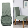 thumbnail image 2 of 1pcs Stretch Solid Diamond Lattice Dining Chair Cover Slipcover Removable Washable Short Dining Chair Protector Seat Solid Slipcovers for Hotel Dining Deep Green, 2 of 7