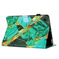 thumbnail image 6 of Case for Samsung Galaxy Tab A9+ 11.0" 2023 SM-X210/SM-X215/SM-X216B, Marble Pattern PU Leather Case with Pencil Holder & Card Slots, Multi-Angle Viewing Stand with Auto Sleep / Wake - Gold/Green, 6 of 9