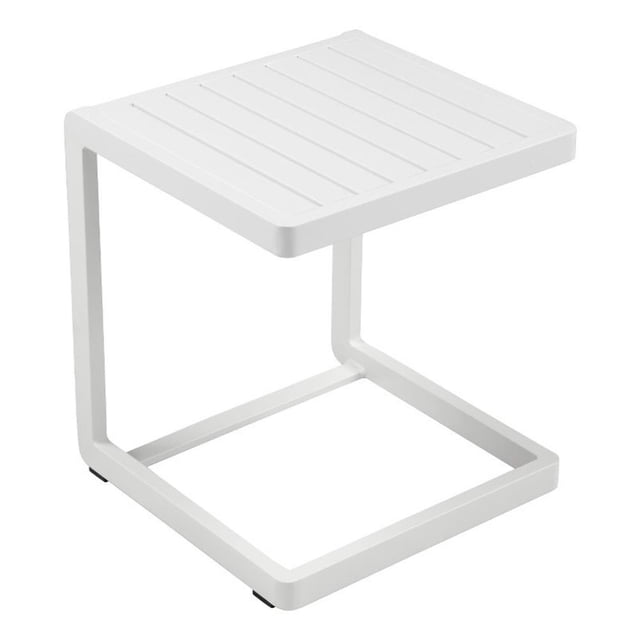 Pemberly Row Table d'Appoint Contemporaine à Cadre en Aluminium, Blanc