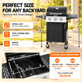 thumbnail image 3 of Syngar 3 Burner BBQ Gas Grill, Propane Gas Grill with Side Tables, Stainless Steel, 30000 Btu Barbecue Grills with Wheels, Bottle Opener, For Camping, 3 of 7