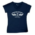 thumbnail image 5 of American Original Shelby Since 1962 Women's V-Neck T-shirt Cobra Wings Classic Muscle Car GT500 Mustang Powered by Ford Tee, 5 of 7