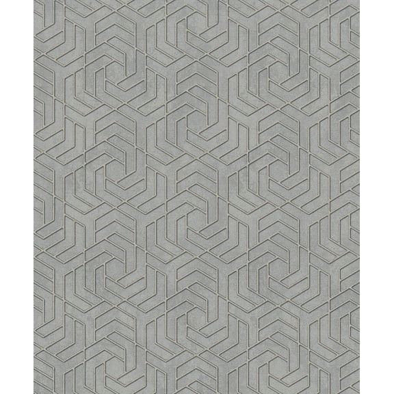 Advantage Tama Grey Geometric Wallpaper, 20.9-in by 33-ft, 57.48 sq. ft.