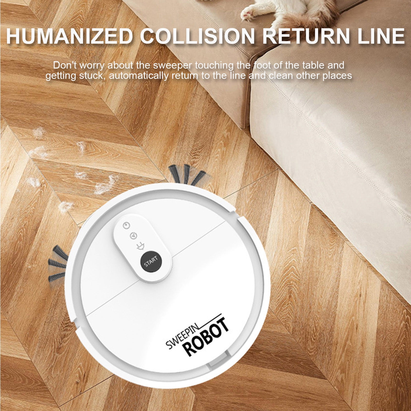 Oggfader Robot Vacuum Vacuum Cleaning Robot Home Intelligent Sweeping Machine Pet Cleaning Hair Suction Sweeping And Mopping Three In One Sweeping Machine White