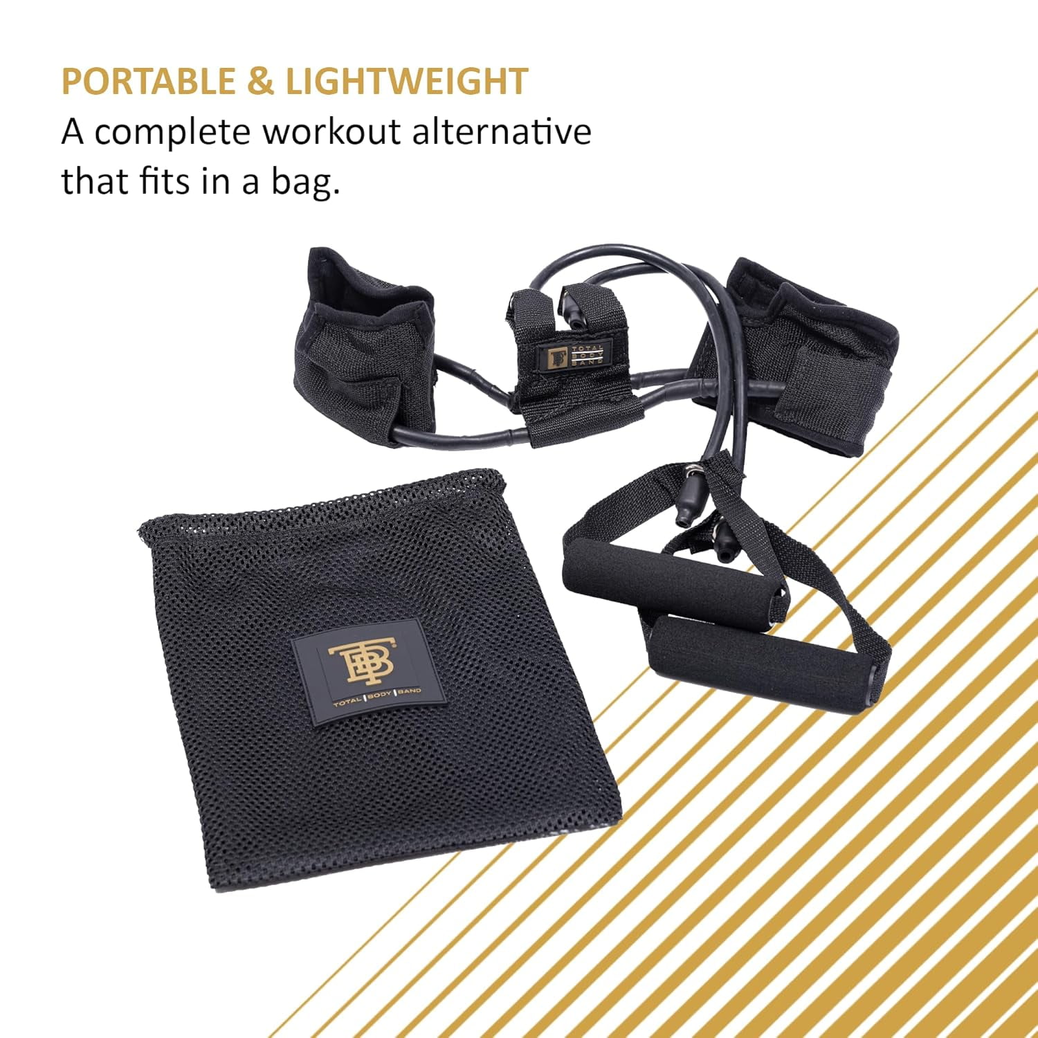 Total Body Band, 20 lbs, Heavy, Charcoal, Full Body Workout Band, Strength & Core Training