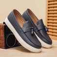 thumbnail image 2 of Men's New Low-Top Flat Sole Simple Fashionable British Style Business Shoes, Trendy Men's Shoes Breathable Slip-On Casual Versatile Loafers,, 2 of 9