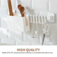 thumbnail image 2 of Kitchen Storage Rack with Detachable Moving 6 Hooks Hoop Loop Tableware Shelf with Draining Chopstick Holder Wall Mount Storage Shelf for Home Restaurant, 2 of 9