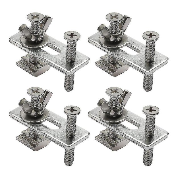 Juego de 4 clips en T para fresadoras y grabadoras Cnc 3018-pro / 3018-mx3 / 3018-prover, plateado, cuatro piezas Hy