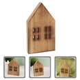 thumbnail image 1 of HEALEEP Room Decor Wood Slice Mini House Light Brown 1 PCS for Chic, 1 of 7