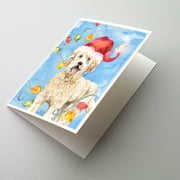 Caroline's Treasures Goldendoodle Christmas Greeting Cards with Envelopes, 5" x 7" (8 Count)