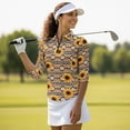 thumbnail image 4 of Uorisanigo Tribal Sunflower Women Long Sleeve Golf Polo Shirts Casual Comfortable Quick Dry Athletic Polo Shirts Soft Breathable Tennis Tops Quarter Zip Womens Outing Wear Size L, 4 of 7