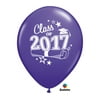 Class of 2017 Graduation Grad Cap 11" Latex Balloons, Quartz Purple, 6 CT