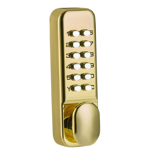 Cerradura de puerta mecánica, cerradura de puerta con teclado mecánico, resistente, fácil de instalar con manija, cerradura de puerta sin llave para Oro