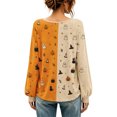 thumbnail image 5 of Stamzod Long Sleeve Tops for Women Trendy Fashion Patchwork Printed Halloween Shirt Loose Casual Fall Blouses, 5 of 5