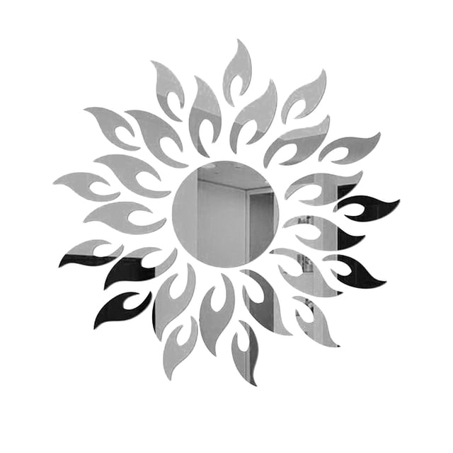 Hogar Bricolaje Girasol Espejo Acrílico Adhesivo Decorativo Tridimensional Para Pared