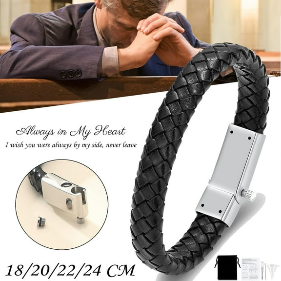 Urn Bracelet for Ashes Cremation Bracelet for Ashes Stainless Steel Ash Bracelet for Men Women Memorial Ashes Holder