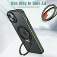 thumbnail image 6 of For iPhone 14 Case Magnetic, Compatible with Magsafe Matte Back Cover Rotating Kickstand Bumper Rugged Phone Case Cover for Apple iPhone 14, Green, 6 of 6
