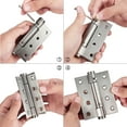 thumbnail image 5 of BE-TOOL 1/4 Pcs Stainless Steel Door Hinge Connector for Furniture Window Cabinet Drawer Door Durable (with screws and pins), 5 of 8