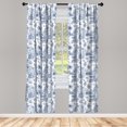 thumbnail image 4 of Ambesonne Nostalgic Window Curtains, Peony Anemone Bluebell, Each 28" W x 84" L, Ceil Blue and White, 4 of 4