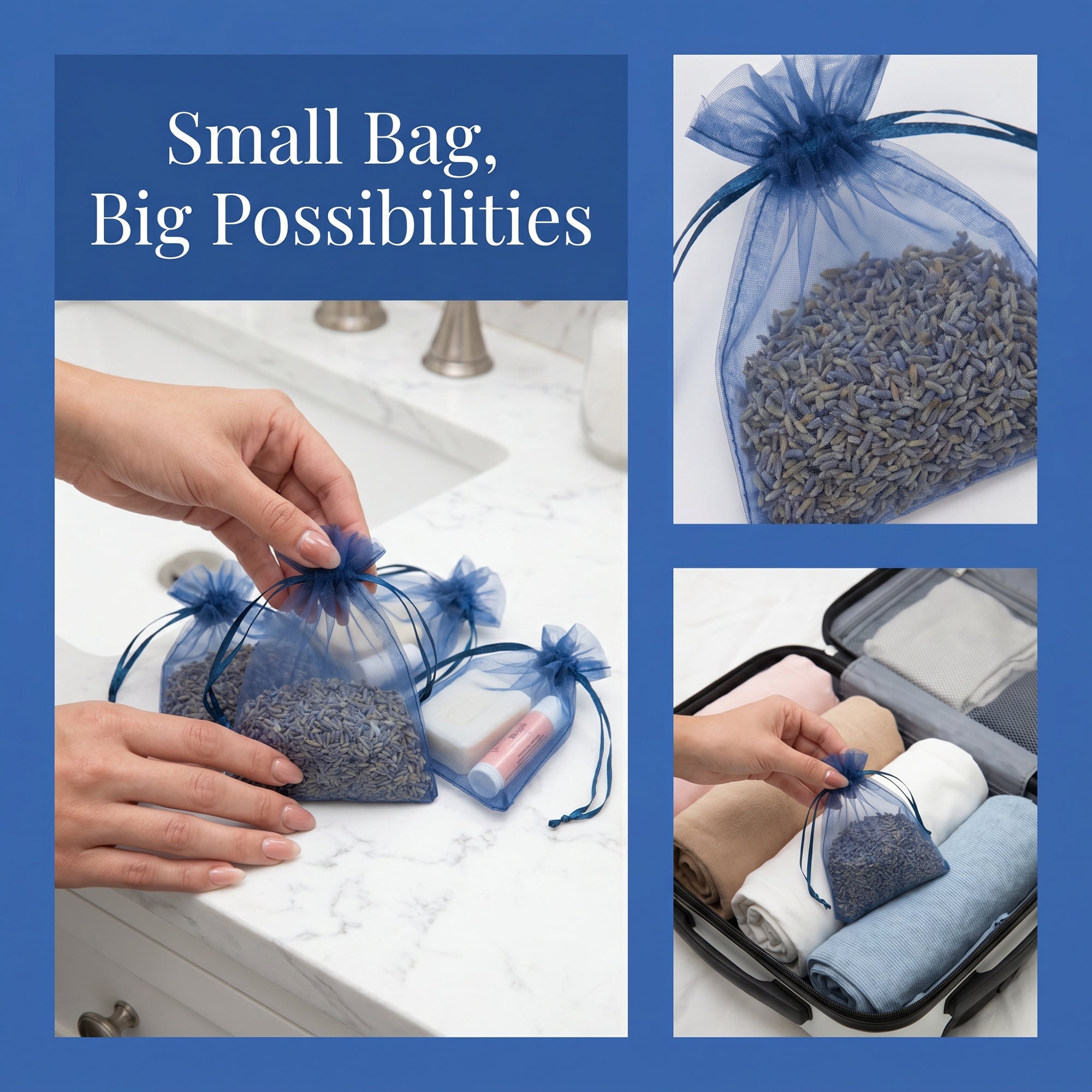 Unique Bargains Multi-Purpose Gift Bags with Handles for Events Dark Navy 3.9" x 5.9"