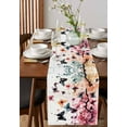 thumbnail image 2 of Colorful Butterfly Burlap Cotton Table Runner 14x72 Inches Long, Spring Ombre Watercolor Flowers Farmhouse Table Runners, Outdoor Dining Tablecloths Decor for Baby Shower/Party/Wedding, 2 of 6