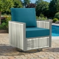 thumbnail image 2 of PARKWELL Outdoor 24" x 24" 2 Piece 6" Thicken Deep Seat Cushion Set,Water Repellent, Fade Resistant,Bottom and Back Cushion for Chair, Sofa, and Couch,Floor Futon Mat,Peacock Blue, 2 of 8