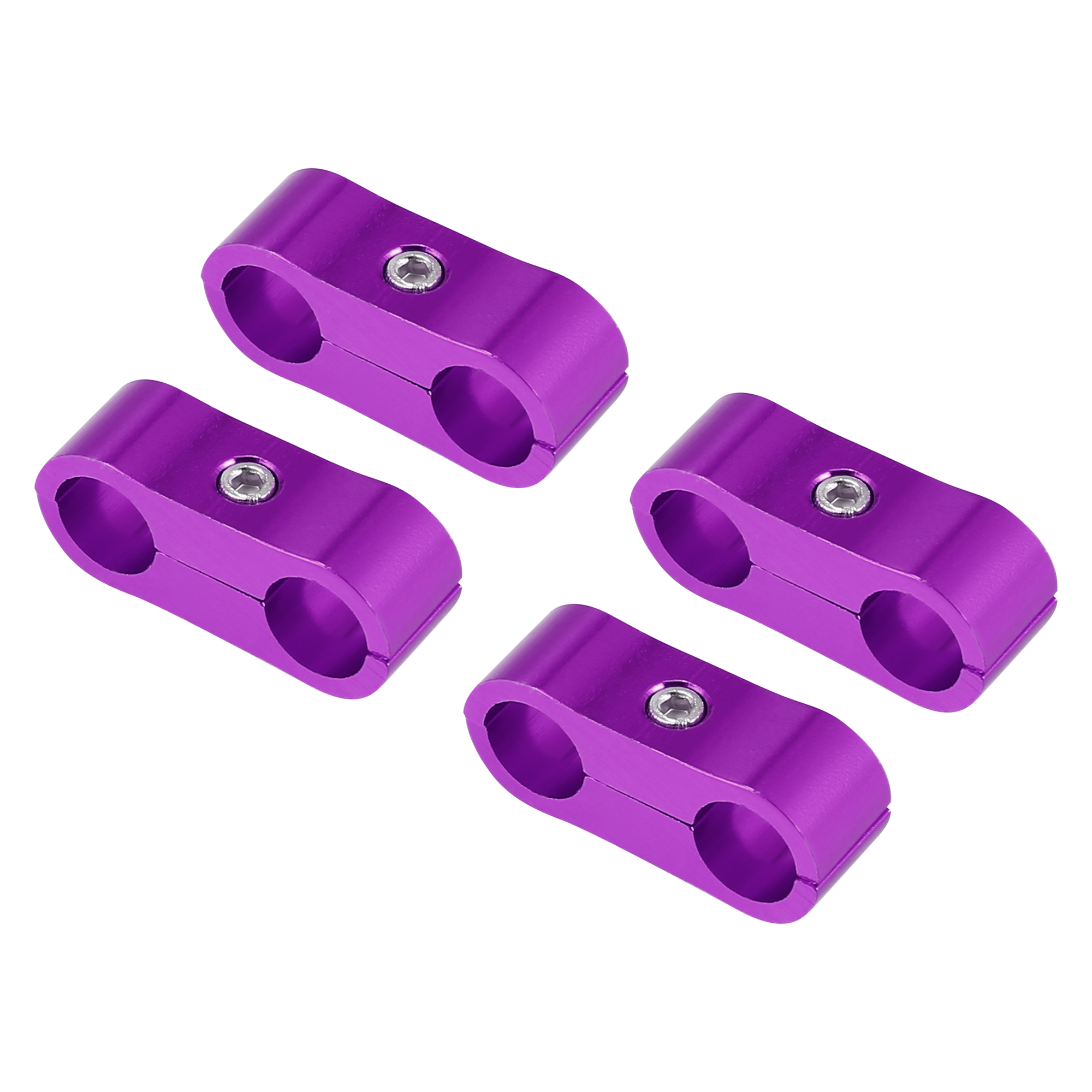 4 Pcs AN4 Car Hose Separator Clamp Aluminum Alloy Fuel Line Mounting