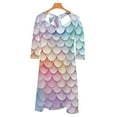 thumbnail image 6 of Beautiful Colorful Mermaid Scales Womens Summer Dress Tie Back A Line Flare Dress, 6 of 9