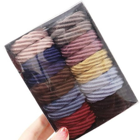 Fancyleo 20 pcs Elastics Hair Bands, Women Girs Seamless Cotton Hair Ties, Ponytail Holder for Thick Hair,( Mixed