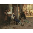 thumbnail image 2 of Jehan Georges Vibert 14x12 Gold Ornate Wood Frame and Double Matted Museum Art Print Titled - Ambulant Barber, Spain (1868), 2 of 4