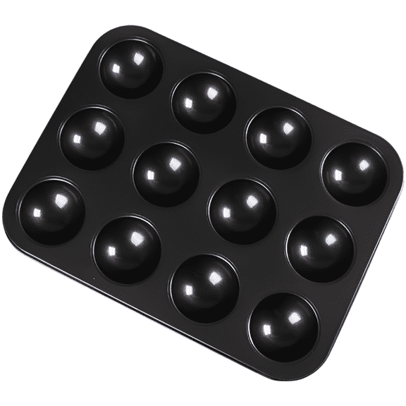 12-Cup Mince Pie Baking Pan, Non Stick Carbon Steel Baking Pan, Half Round Muffin Cup Cake Mould, 15 x 11.4 in / 38 x 29 cm Baking Tray for Cakes, Bread, Pudding
