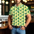 thumbnail image 2 of biudgviw Saint Patricks Day T Shirts for Men Short Sleeve Print Golf Shirts Lightweight Fitted Button Lapel Graphic Tees Big and Tall, 2 of 7