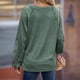 thumbnail image 5 of Camisa de manga larga de encaje con cuello en V para mujer Suelta Casual Moda Agradable para la piel Transpirable Cuello en V Color sólido Top de manga larga Verde L, 5 of 7