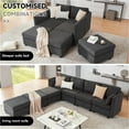 thumbnail image 5 of Weture Modular Sectional Sofa, Convertible U Shaped Sofa Couch with Storage, High Supportive & Soft Sponges, 7 Seat Modular Sectionals Sofa Couch with Chaise for Living Room, Dark Grey, 5 of 6