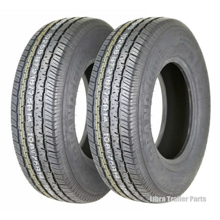- Set 2 Premium Grand Ride Trailer Tire ST215/75R14 8PR Load Range D Steel Belted Radial