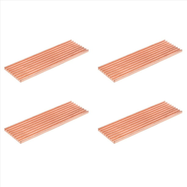 4X Disipador de de Cobre Puro Adhesivo Conductor Térmico para SSD M.2 2280 PCI-e NVME de 2 mm