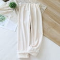 thumbnail image 2 of Ltctricy Women's Fuzzy Fleece Pajama Pants Plus Size Winter Elastic High Waisted Plush Lounge Pants Cozy Warm Pj Bottoms(Beige,X-Large), 2 of 3