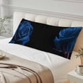 thumbnail image 4 of Blue Rose Long Body Pillow Covers, Vintage Abstract Garden Flower Floral Black Soft Throw Pillow Cases with Invisible Zipper, Decorative Pillowcase Pillows Protectors for Sofa Bed Couch 20"x60", 4 of 9