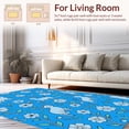 thumbnail image 2 of ODIKA 6'x9' Machine Washable Non-Slip Area Rug, Graceful Kitty Blossom Trail High Traffic Rug, Blue, 310064, 2 of 7