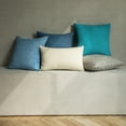 thumbnail image 6 of Phantoscope Textural Faux Linen Series Square Decorative Throw Pillow Cusion for Couch, 12" x 20", Lake Blue, 2 Pack, 6 of 6
