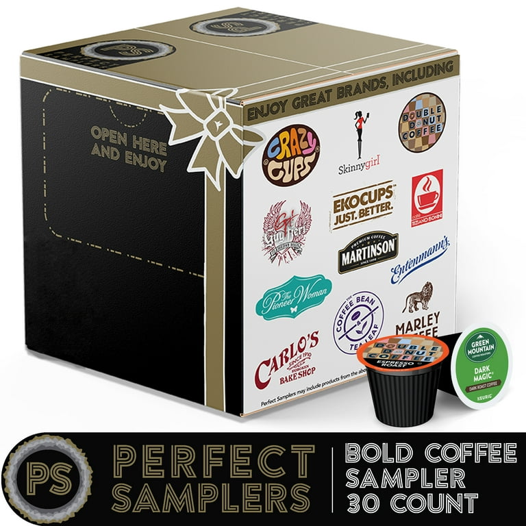 Perfect Samplers Extra Bold Dark Roast Coffee Variety Pod Pack, 30