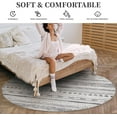 thumbnail image 4 of Round Rug for Living Room 6x6ft Boho Area Rugs Machine Washable Rugs for Bedrooms Nursery Dining Room Black Moroccan Circle Rug Modern Non Slip Round Carpet, 4 of 6