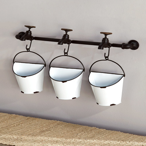 Flower Market CollectionEnamel Bucket Wall Hanging