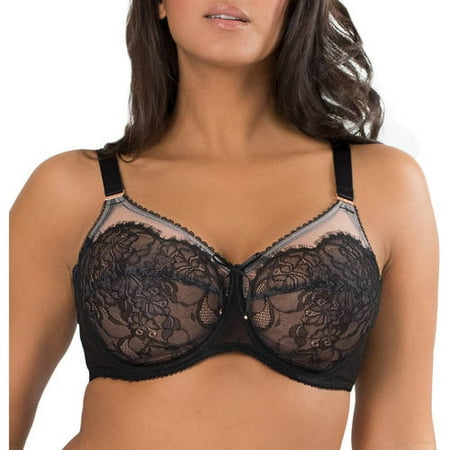 Mesh Underwire Bra Garters G-string - Womens Plus Size Lace & Mesh Underwire Bra, Style SA1017