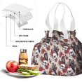 thumbnail image 4 of Halloween Skulls Ravens and Roses Drawstring Lunch Bag Women - Drawstring Lunch Bag Insulated for Work Office - Stain-Resistant Large Lunchbags for Women with Multi-Pockets, 4 of 6