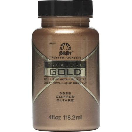 UPC: 0028995055386 | Folkart Treasure Gold Paint 4oz-Copper