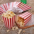 thumbnail image 4 of 50 cajas de palomitas de maíz a rayas rojas y blancas, pequeños contenedores de papel para dulces, Retro, 4 of 5