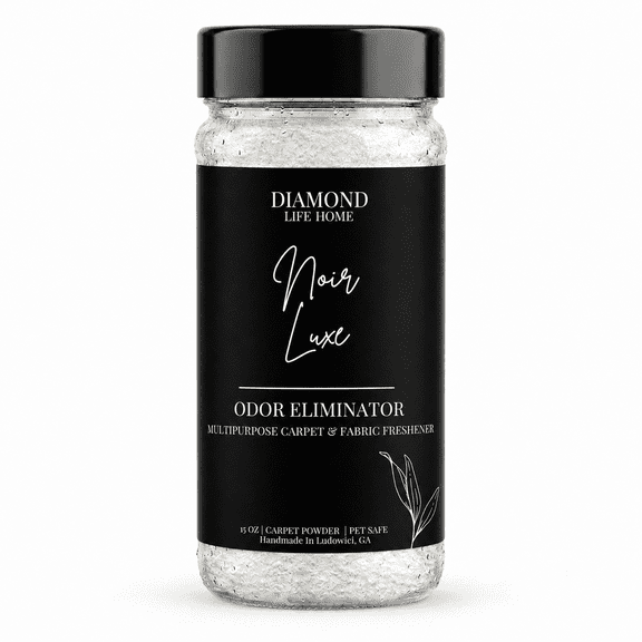 The Diamond Life Noir Luxe Carpet Freshener Odor Eliminating Pet Deodorizing Powder, Sea Salt & Black Plum Scent, 15 oz Bottle