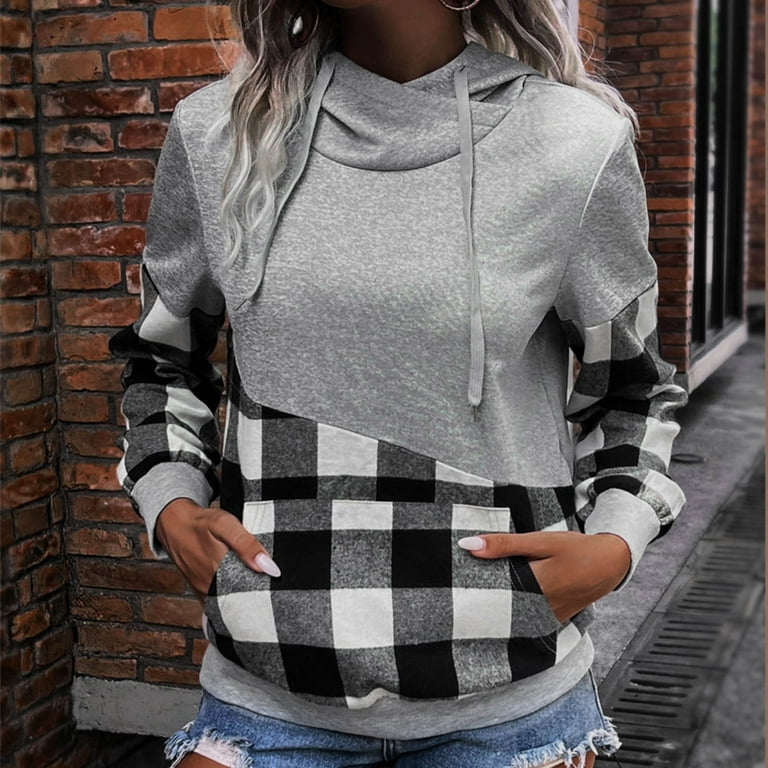 Checkered sweatshirt top