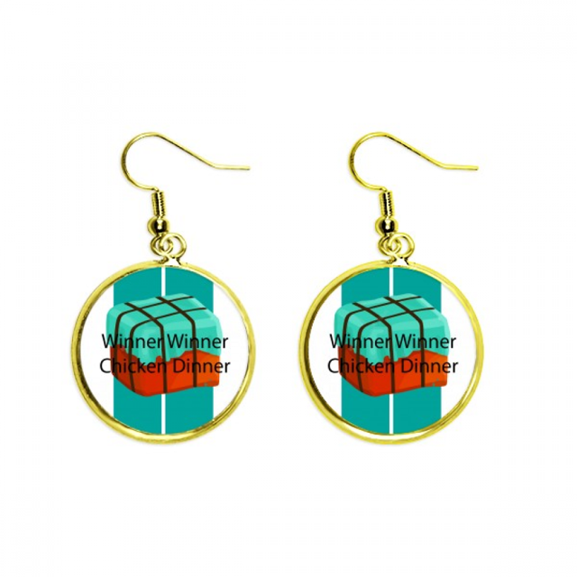 Ganador ganador cena de pollo Ear Dangle Golden Drop Earring Jewelry Mujer Unbranded M