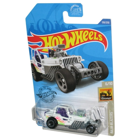 Hot Wheels Baja Blazers 6/10 (2018) White '42 Willys MB Jeep Toy Car 139/250